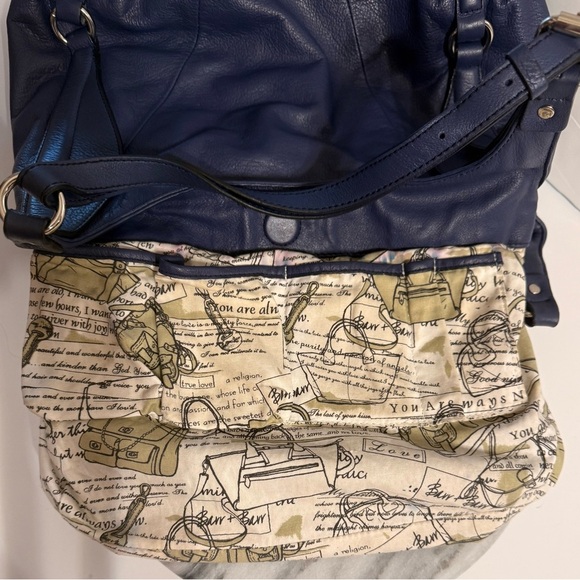 Barr & Barr New York Hobo Blue Shoulder Bag Leather Silver Hardware - Picture 4 of 16